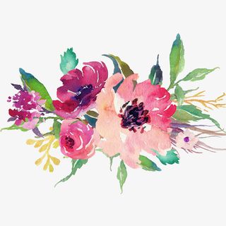 彩色花朵手绘彩色水彩花朵矢量素免抠