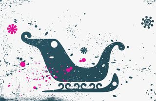 蓝色雪橇车背景