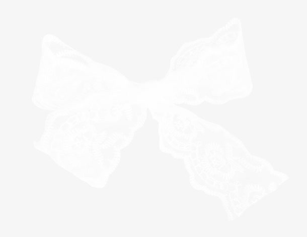 白色透明蝴蝶结丝巾免抠