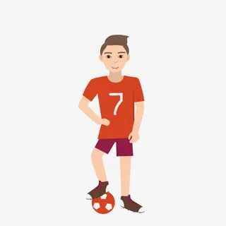 扁平化足球运动员免抠手绘/卡通卡通元素