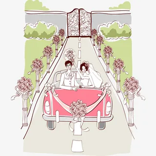 卡通婚礼现场矢量图免抠