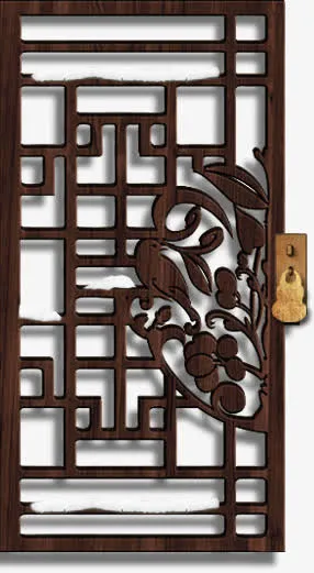 窗棂右边带锁的窗棂免抠