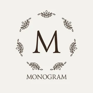 字母M植物叶子标志免抠