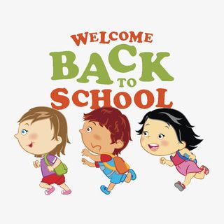 高兴背书包跑向学校的小学生免抠