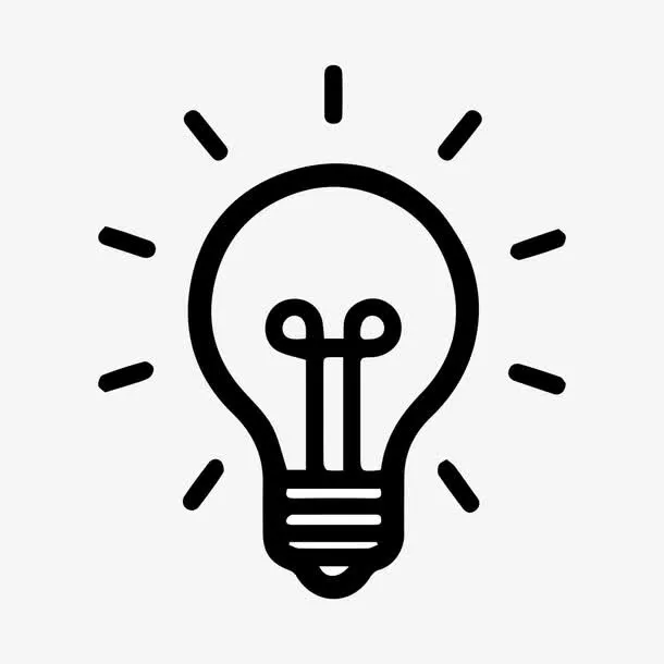 发光的灯泡简笔画免抠