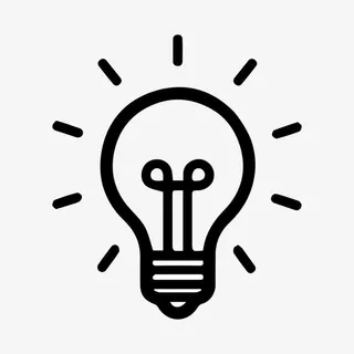 发光的灯泡简笔画免抠