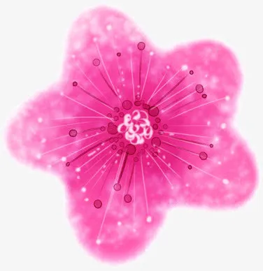 粉色梦幻手绘星星花朵免抠
