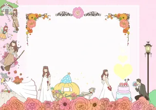 手绘插画之少女情怀背景高清