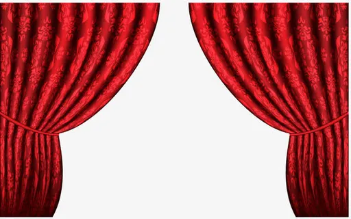 矢量红色帘幕免抠