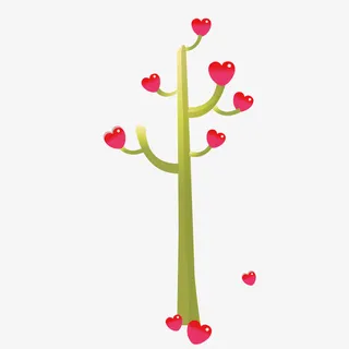 卡通爱心树免抠