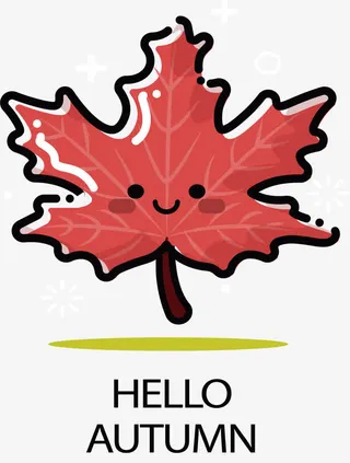 红色卡通枫叶免抠