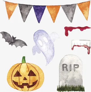 万圣节主题元素图案免抠