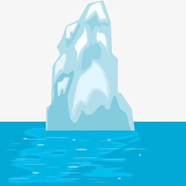 手绘海面冰山免抠