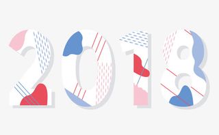 彩色花纹白色艺术字免抠