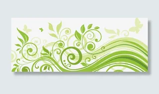 清新时尚绿色花纹矢量免抠