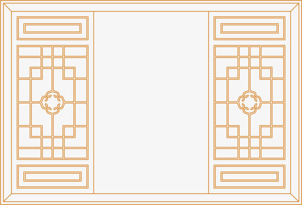 中式的文艺园林窗子免抠