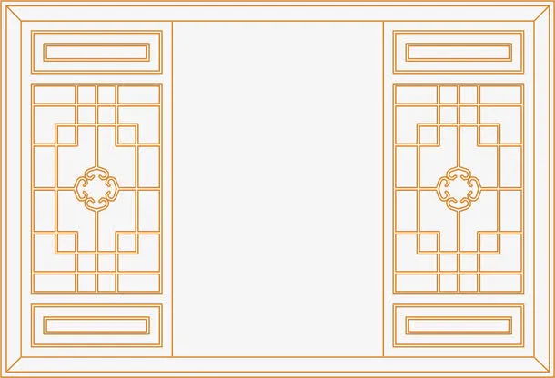 中式的文艺园林窗子免抠