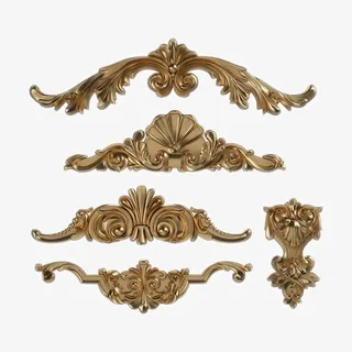 精美欧式金属边框花纹免抠装饰中国风元素