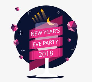 新年快乐英文字体设计免抠