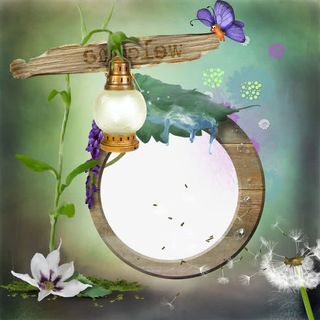 复古灯饰相框免抠