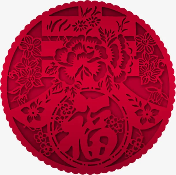 剪纸春字免抠