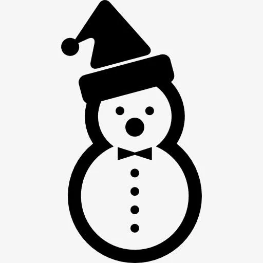 雪人两球的雪与圣诞帽图标免抠