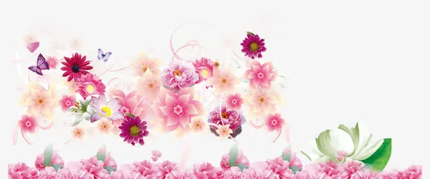 粉色红花免抠