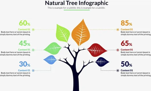 树枝状ppt元素矢量素材免抠