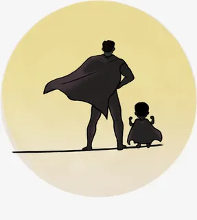 父亲节父子背影插画装饰免抠