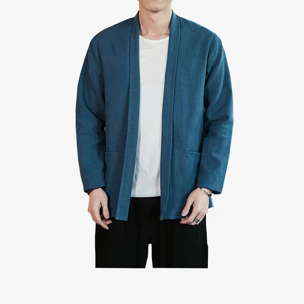 春秋款中国风棉麻唐装汉服夹克免抠