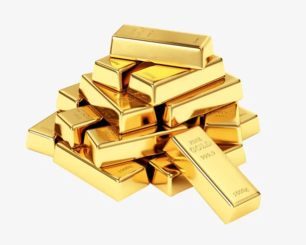 一堆金条元素免抠