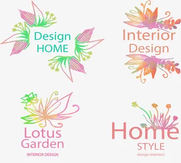 渐变色手绘花草文字装饰框免抠 渐变色手绘花草文字装饰框免抠