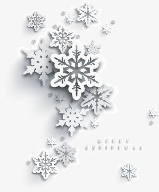 圣诞节灰色雪花装饰免抠