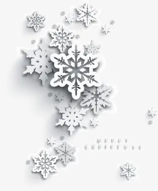 圣诞节灰色雪花装饰免抠