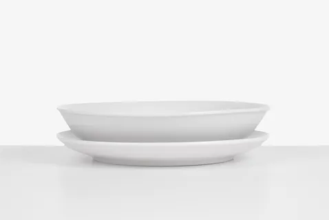 白色几何瓷器盘子免抠