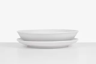 白色几何瓷器盘子免抠