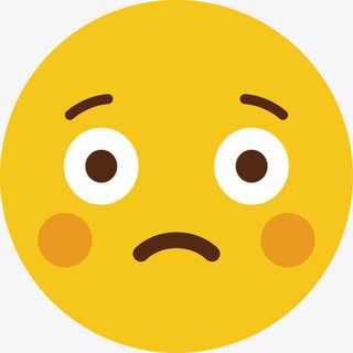 黄色可爱圆脸矢量迷茫表情免抠