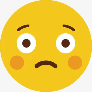 黄色可爱圆脸矢量迷茫表情免抠