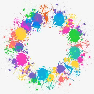 矢量彩色喷溅颜料底纹免抠