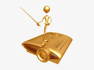 手绘金子创意指挥人物免抠