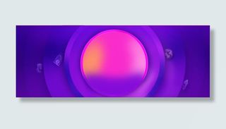 紫色绚丽圆形电商装饰免抠