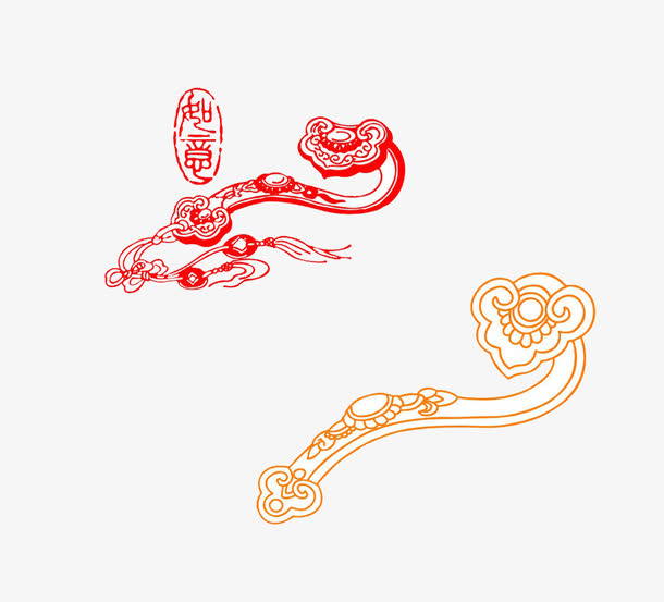 红色和黄色如意插图免抠