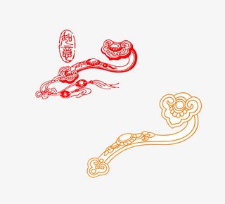 红色和黄色如意插图免抠