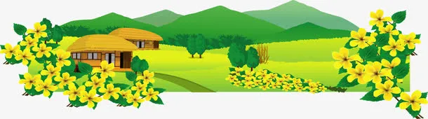 矢量手绘山坡免抠