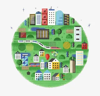 卡通花园小区免抠