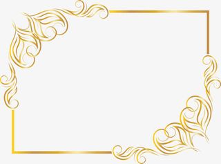 金色曲线框架免抠