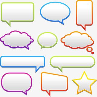 彩色异形对话框矢量图,免抠