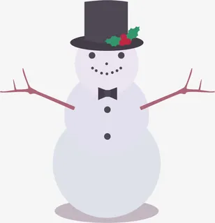 礼帽雪人免抠