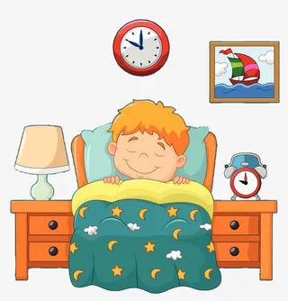一个按时睡觉的小男孩免抠