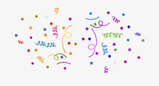 漂浮碎花彩带免抠